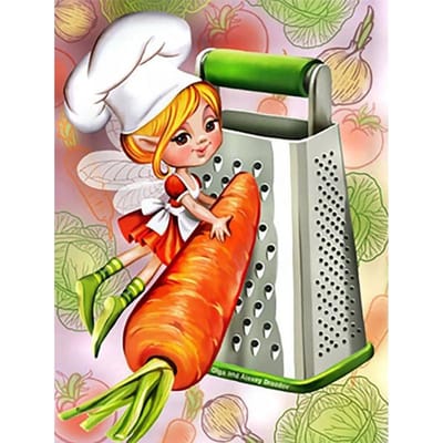 5D DIY Diamond Painting Cartoon Elf Handcraft Art Kit Home Decoratie Borduurfoto 20X30CM beige