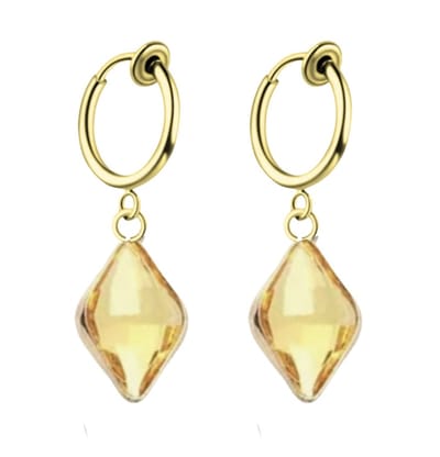 Klem oorbellen - Youetta - geel - goudkleur - geen gaatje- Charme Bijoux