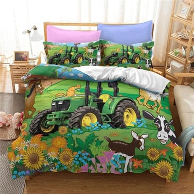 Boerderij Tractor 3d Beddengoed Set Dekbedovertrek Set met Kussensloop Hometextiel Twin Full Queen King Beddengoed voor Familie Huisdecoratie 70x133cm 2pcs