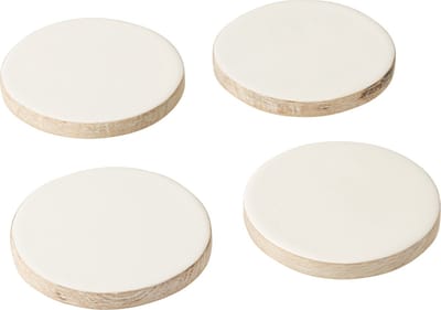 J-Line onderzetter - kunststof - grijs - 4 stuks