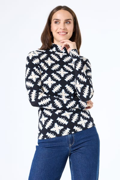 Dames T-shirt met lange mouwen en hoge kraag Garcia