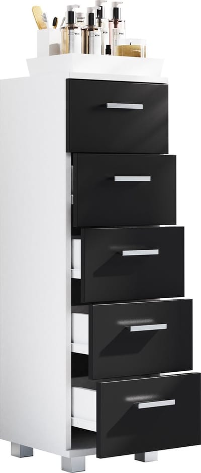 VCM vrijstaande badkamerkasten, badkamer vloerkast, vrijstaande badkamerkast, badkamermeubel, badkamer opberglades, smalle kast, badkamer ladekast, vrijstaande badkamer opbergmeubels, handdoekenrek