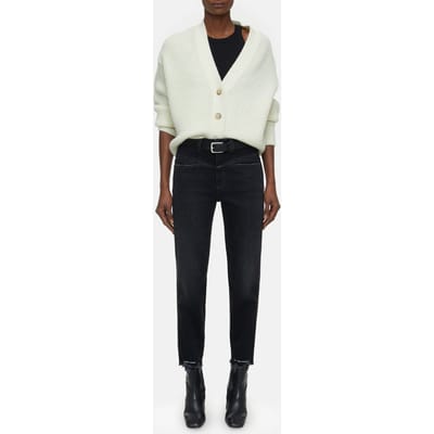 Closed Pedal Pusher Jeans Dark Grey Maat: W25L32 | Straight Jeans Outlet | Dames | Zwart
