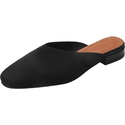 Dames Muiltjes Zomer Breisel Puntige Dames Halve Slides Muiltjes Loafers Casual Pantoffel Damesschoenen Platte Sandalen Maat 35-42 38 black