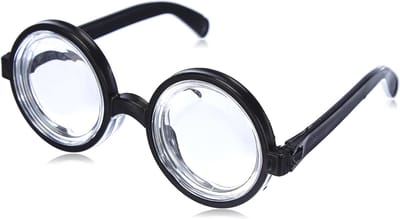 Zwarte Nerd Bril met Jampotglazen - Perfect voor Themafeesten en Carnaval