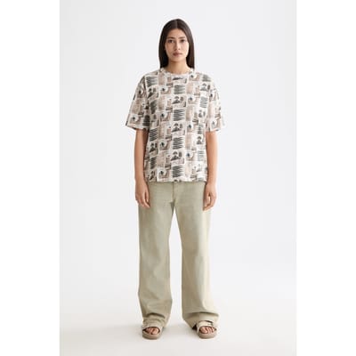 Scotch & Soda All Over Printed Loose Fit T-shirt Art Dept Collage Grey Sca Taglia: XS | Maglie Sportivi Outlet | Donna | Grigio