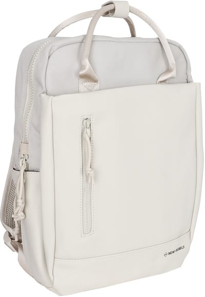 New Rebels Bruce Miami Rugzak 9L Waterafstotende Laptop Rugtas 13 inch Schooltas en Werktas van PU Nylon Comfortabel Comp 9L Beige
