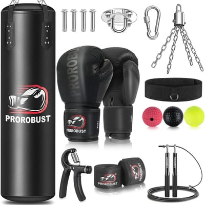 Zware Bokszakset 120 cm met 12 oz Handschoenen voor Thuisgym Training en Kickboksen
