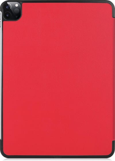 Hoesje Geschikt voor Apple iPad Pro (2021) - 11 inch - 3e generatie - Dun & Stevig - Trifold Bookcase - Hard Cover Case - Met Uitsparing Geschikt voor Apple Pencil - Hardcover Book - Tablet Hoes - Rood