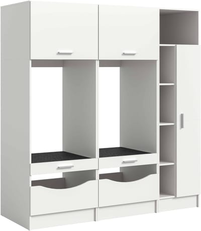 Wasmachine Ombouwkast Free 3 delige set in Wit - 182x195x68 cm