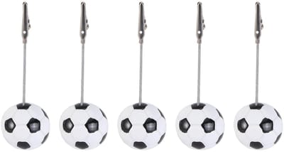 Dailygoods- Voetbalkaarthouder 5 Stuks - Fotohouder met Clip - Tafeldecoratie - Memo/Houder - Creatieve Uitstraling - Premium Materiaal