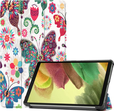 Hoesje - Geschikt voor Samsung Galaxy Tab S6 Lite - Met Screenprotector - Trifold Bookcase - Hard Cover - Hardcover Book Case - Tablet Hoes - Vlinders