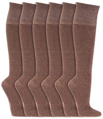 4 paar Socks4fun Kniekousen - Drukvrije boord - Maat 39-42 – Katoen – Bruin