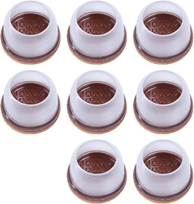 Stoelpootdoppen - Vloerbeschermers Meubels - Meubels Beschermen - Met Viltglijders - 8 stuks - Transparant