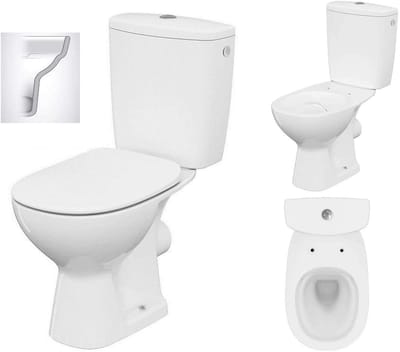 Staand Toilet Set Compleet met Keramische Pot, Softclose Bril en Inclusief Aansluitmateriaal