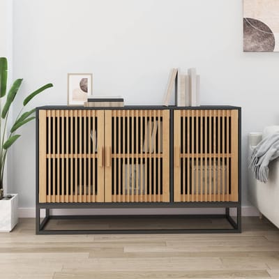 vidaXL - Dressoir - 105x30x65 - cm - bewerkt - hout - zwart