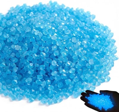 Decoratief grind - Lichtgevende stenen - Aquarium inrichten - Gloeit in donker - 6000 stuks - Lichtblauw