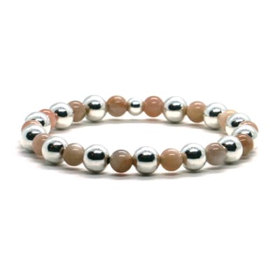 Heaven Eleven KIDS - meisjes - armband - zilver - 925 - sunstone - 7mm - 15cm