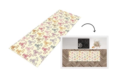 Keukenloper - Loper keuken - Strik - Patronen - Geboorte - 150x50 cm - Keukenloper vinyl