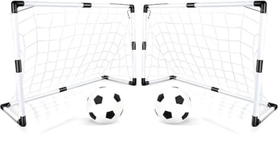 DnA® Voetbaldoeltjes Set Van 2 - Voetbal - Voetbaldoelen - Wit - ‎48cm x 92cm x 61cm