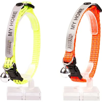 Duvo+ Kattenhalsband Reflecterend Uni Adres Oranje/geel - 20-30cm / 10mm