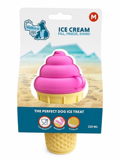 Coolpets Honden IJs - Verkoelende Snack - IJslollyvorm - Ice Cream - Roze