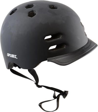 Fietshelm Volwassenen Optimiz - 55-58 cm - Matt Zwart - Fietsverlichting Achterlicht