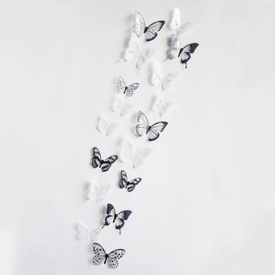 18 stks/partij Kristal Vlinders 3d Muursticker Mooie Vlinder Woonkamer voor Kinderkamer Muurstickers Woondecoratie