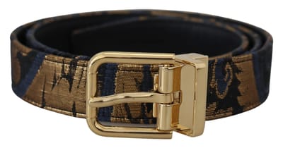 Dolce & Gabbana Multikleur Jacquard Lederen Logo Gespriemg
