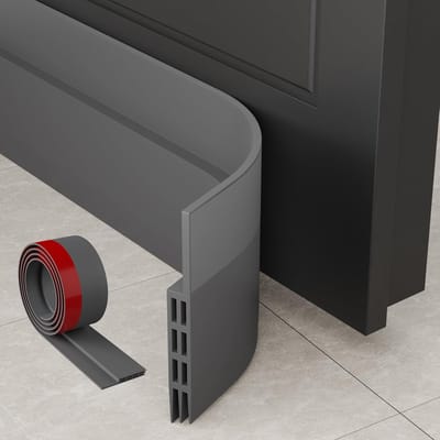 SnelShoppen - Draught Excluder voor Deuren - 1 Pack Geluidsdichte Deurstoppers - Weerbestendige Deurrubber 5cm x 100cm Grijs - Energie Besparende Oplo