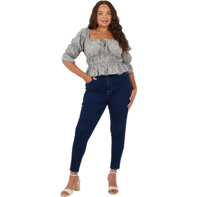 Brave Soul Dames/Dames High Rise Skinny Jeans (Lichtblauw)