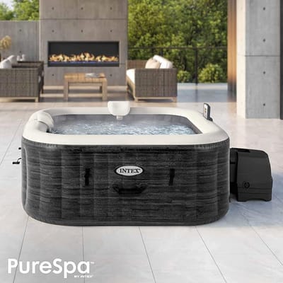 Opblaasbare Whirlpool 6 Personen Ø204 x 70 cm met 138 Massagejets, UVC-Plus Desinfectie & Verwarming tot 40°C – Energiezuinige Outdoor & Indoor Spa met Timer, Anti-Vorst en Snelle Opblaasfunctie – Laura