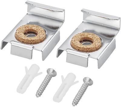 Dailygoods- Wandmontageset voor frameloze spiegels - Bevestigingsmateriaal - Spiegelclips - Geschikt voor foto's/schilderijen - Eenvoudige montage - Formaat 24 x 36 cm - Spiegelbevestiging