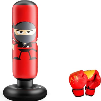 KAD® Bokspaal - 165 cm - Boxzak - Staande Bokszak - Rood - 17cm x 17cm x 24cm