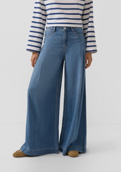 s.Oliver - female - Jeans / Regular Fit / Hoog model / Extra wijde pijpen / Lyocellmix