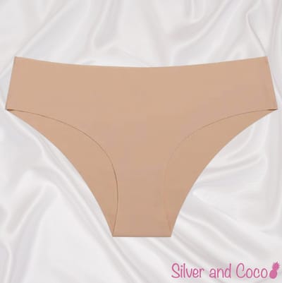 SilverAndCoco® - Naadloze Onderbroek / Seamless Broekje Dames / Zacht Brazilian Slipje / Naadloos Stretch Ondergoed Vrouw / Hipster Dames Lingerie Broekje Slip - Beige Small