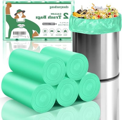 Kleine vuilniszakken - Mini afvalzakken - Dagelijkse afvalopslag - Biologisch afbreekbaar materiaal - 100 stuks - Groen