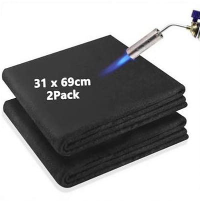 Vuurvaste Koolstofvezel Lasdeken - 2 Pack (12" x 27" ) voor Thuis en Buitengebruik