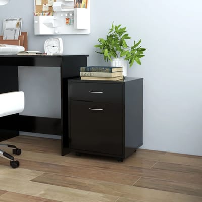vidaXL - Rolkast - 45x38x54 - cm - bewerkt - hout - zwart