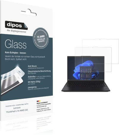dipos – 2x Matte Pantserfolie geschikt voor Lenovo ThinkPad L14 AMD G6 | 9H Screenprotector