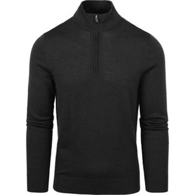 Suitable Merino Half Zip Trui Antraciet - Quarter zip - Schipperstrui met rits - Volwassen mannen