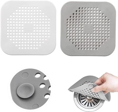 Siliconen Afvoerzeef voor Keuken en Badkamer - 2 Stuks Met Zuignap, Ideaal voor Douche en Afvoerbescherming