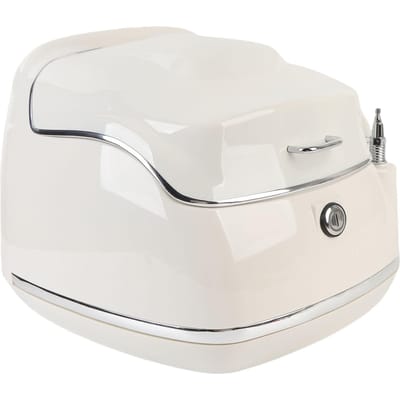38L Motor Topkoffer Waterdicht Universele Pasvorm met Sleutelslot Basisplaat Motorbagagekoffer Achteropslag wit