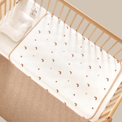 Waterdichte Onderlegger Baby – Wasbare Plasmat 70x90 cm, TPU Waterdicht, Katoenen Bovenlaag, Ademend & Anti-Doorsijpel, Geschikt voor Baby, Kind & Menstruatie.Ster en Maan