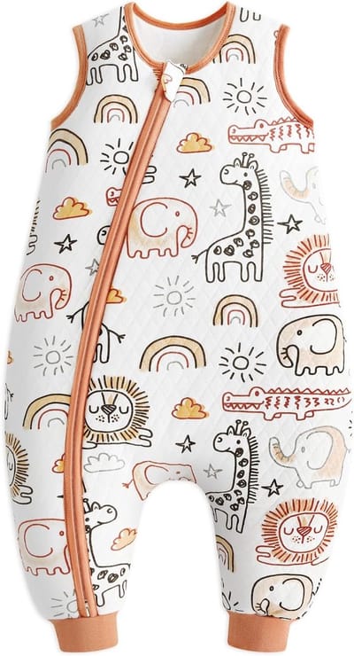 Baby Slaapzak met Voeten en Sokken 1.5-2.5 Tog, Warme Katoenen Winter Slaapzak voor Jongens en Meisjes, Ideaal voor Comfortabel Slapen