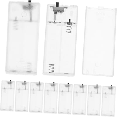 Snarendoos Lichtsnoer - Accubak Batterij - Veilige Batterij Opslag - Bestendig Ontwerp - 10 Stuks - Transparant