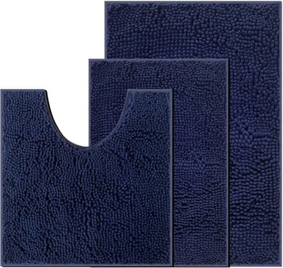 Dailygoods- Badmat Antislip - Waterabsorberend - Zacht Badkamertapijt - Machinewasbaar - Set van 3 Stuks - Luxe Comfort