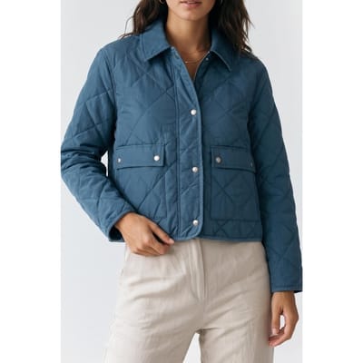 Tommy Hilfiger Padded Flag Quilted Jacket Cyclone Haze Maat: S | Lichte Jassen Outlet | Dames | Blauw