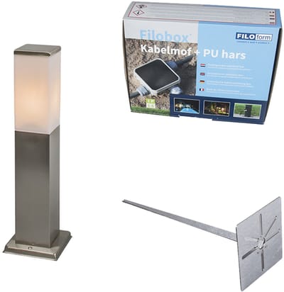 QAZQA malios - Moderne Staande Buitenlamp | Staande Lamp voor buiten - 1 lichts - H 450 mm - Staal - Buitenverlichting