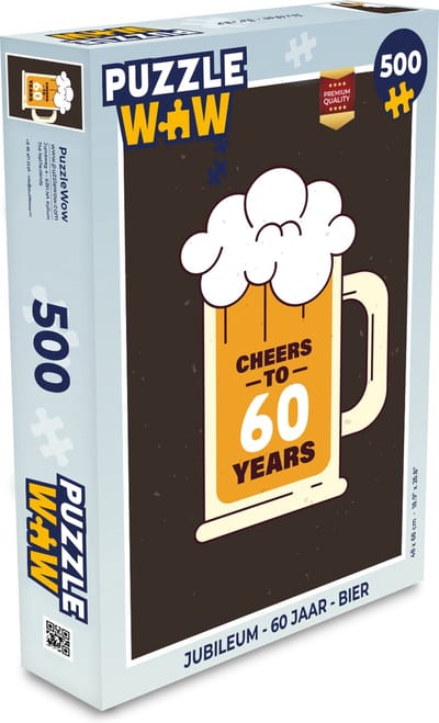 Puzzel Jubileum - 60 Jaar - Bier - Legpuzzel - Puzzel 500 stukjes